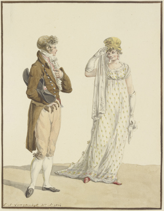 Ein Herr und eine Dame (Modebild) a Jan Anthonie Langendijk