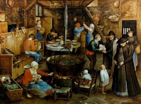 The distinguished visit in the farmhouse parlor a Jan Brueghel il Vecchio