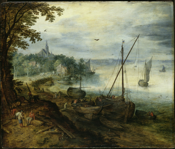 Flußlandschaft mit Holzhackern a Jan Brueghel il Vecchio