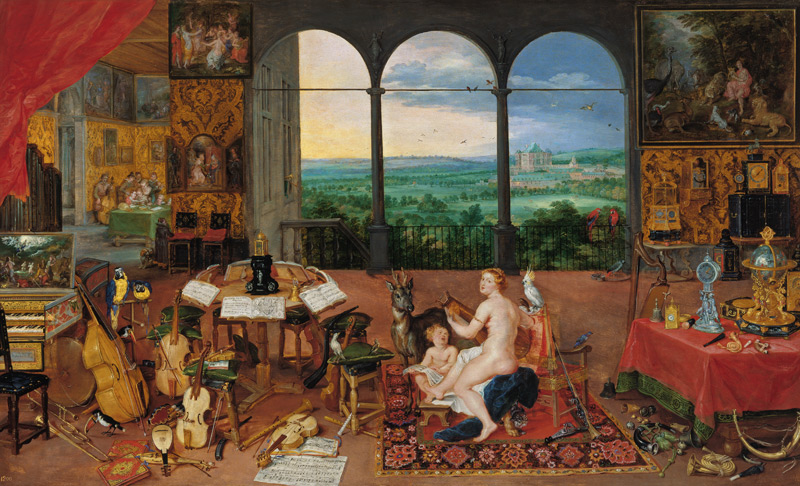 Allegory of the hearing. Executed with Peter Paul Rubens. a Jan Brueghel il Vecchio