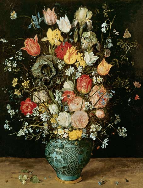 Bouquet di fiori in vaso blu a Jan Brueghel il Vecchio