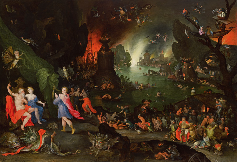 Orpheus with a Harp Playing to Pluto and Persephone in the Underworld a Jan Brueghel il Vecchio