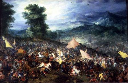 The Battle of Arbelles, or the Battle of Issus a Jan Brueghel il Vecchio