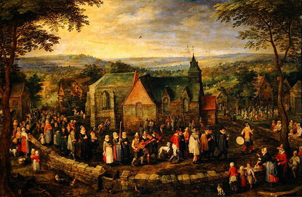 Country Life with a Wedding Scene (oil on canvas) a Jan Brueghel il Vecchio