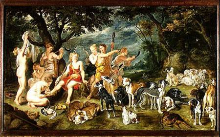 Diana and her Nymphs Preparing to Leave for the Hunt a Jan Brueghel il Vecchio