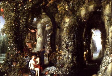 A Fantastic cave with Odysseus and Calypso a Jan Brueghel il Vecchio