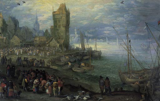 Fischmarkt am Meeresstrand a Jan Brueghel il Vecchio