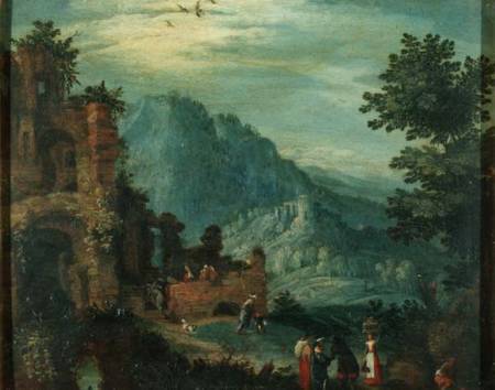 Landscape with classical ruins a Jan Brueghel il Vecchio