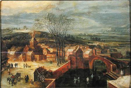 Landscape with Skaters a Jan Brueghel il Vecchio