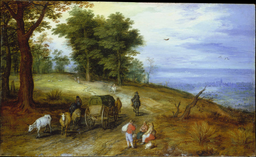 Wooded Landscape with Figures a Jan Brueghel il Vecchio