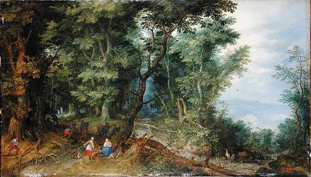 Wooded Landscape, or The Rest on the Flight into Egypt a Jan Brueghel il Vecchio