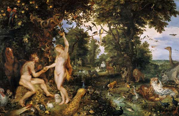 Adam and Eve in Paradise a Jan Brueghel il Giovane