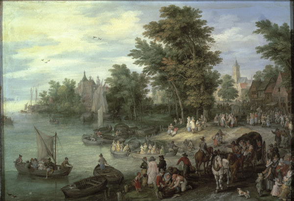 Brueghel Elder / Boat Landing / 1615 a Jan Brueghel il Giovane