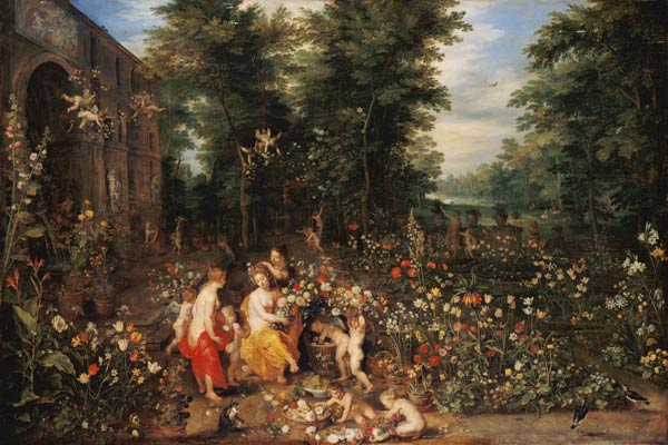 Jan Bruegel t. E. / Flora in the Garden a Jan Brueghel il Giovane
