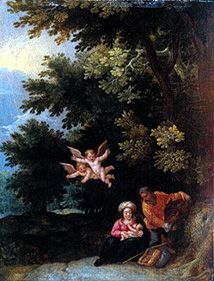 The Holy Family at the quiet on the flight to Egypt a Jan Brueghel il Giovane