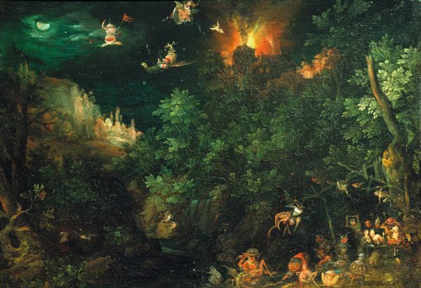 J.Brueghel t.E. / Temptation of Antony a Jan Brueghel il Giovane