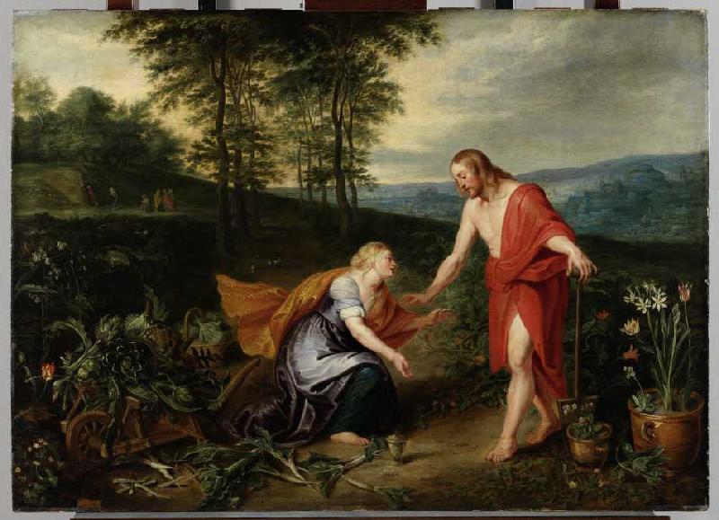 Noli me tangere (Erscheinung Christi als Gärtner vor Magdalena) a Jan Brueghel il Giovane
