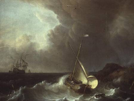Galleon in Stormy Seas a Jan Claes Rietschoof