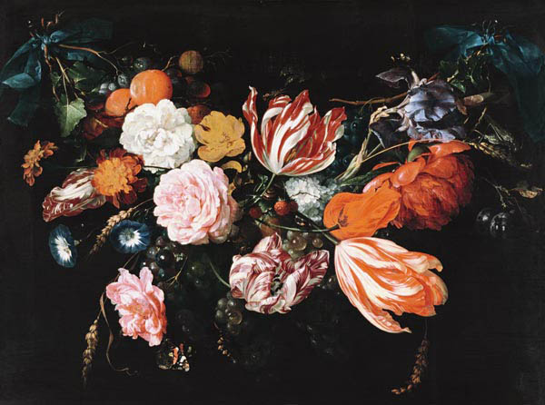 Flowers and Fruchtgehänge a Jan Davidsz de Heem