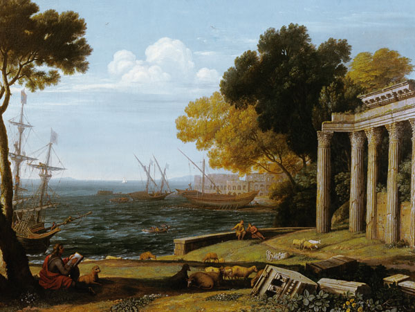 View of the Sea, Port and Amphitheatre of Pola a Jan Frans van Bloemen