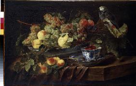 Still Life with Fruit and Parrot