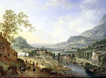 A Village Fete in the Rhine Valley a Jan Griffier il Vecchio