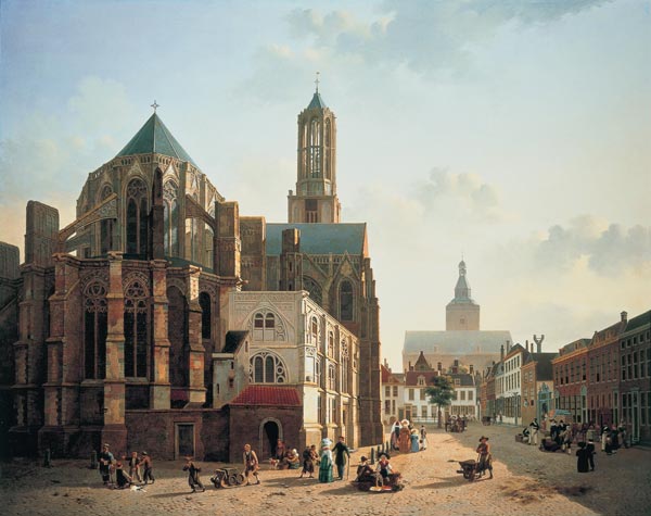 View of the choir and tower of Utrecht Cathedral a Jan Hendrik Verheyen