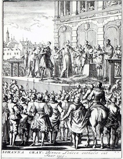 The Execution of Lady Jane Grey, published between 1664-1712 a Jan Luyken