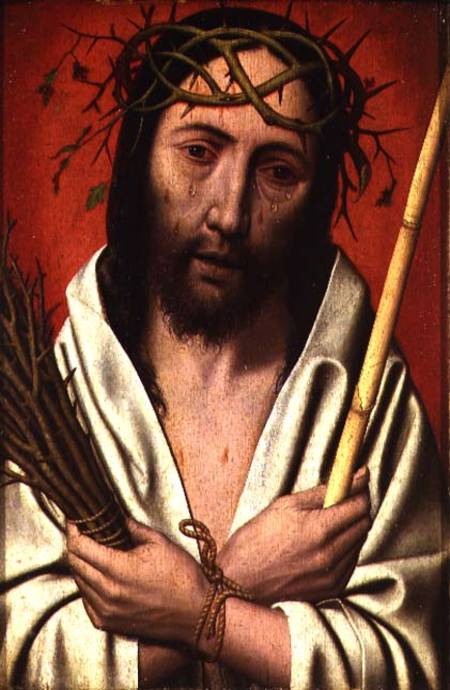 Christ Crowned with Thorns (oak panel) a Jan Mostaert