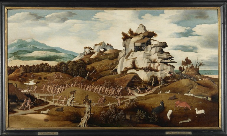 Landscape with an Episode from the Conquest of America a Jan Mostaert