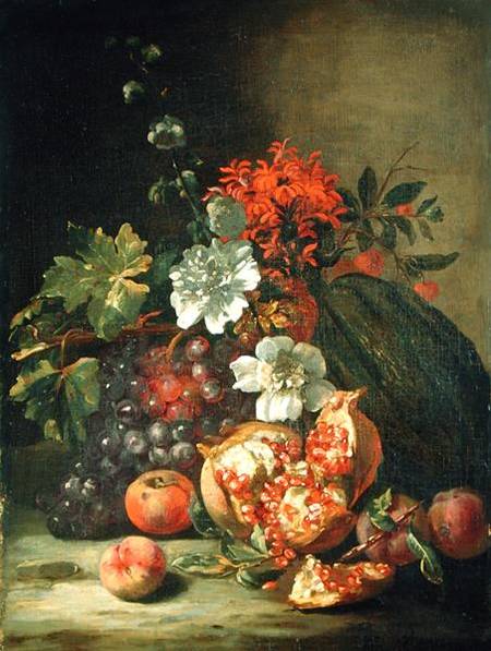 Fruit and Flowers a Jan Peter van the Younger Bredael