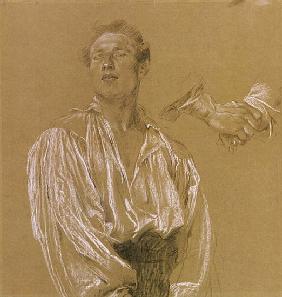 Portrait study of a man in a white shirt