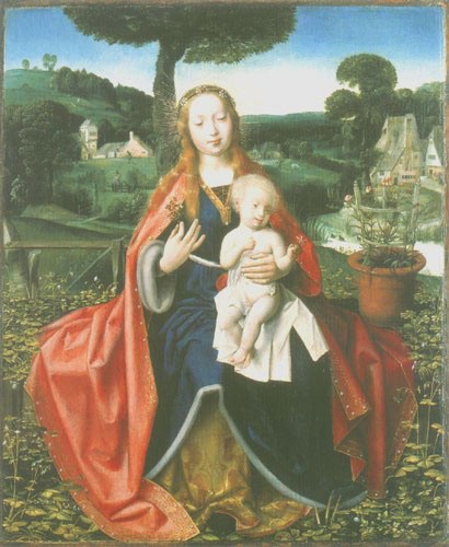 Madonna with child in a landscape a Jan Provost