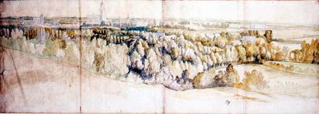 View of Arnhem from the east (pencil and w/c) a Jan Siberechts