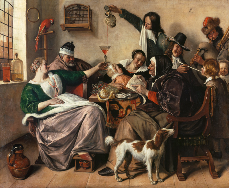 Happy society (the family of the painter) a Jan Havickszoon Steen