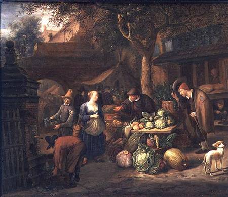 Market Scene (panel) a Jan Havickszoon Steen