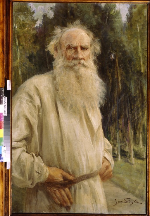 Portrait of the author Leo N. Tolstoy (1828-1910) a Jan Styka