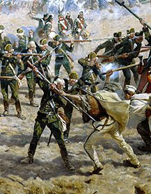 The battle of Raclawice 1794 between Poland under T. Kosciuszko and Russia fight between smallholder a Jan Styka