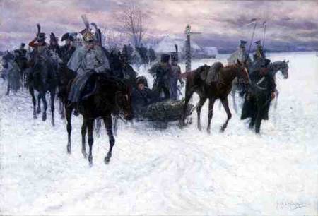 Napoleon's Troops Retreating from Moscow a Jan van Chelminski