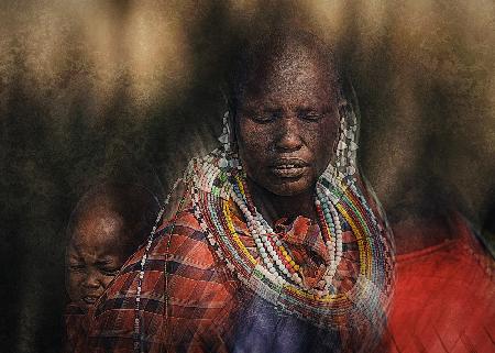 Masai woman with baby