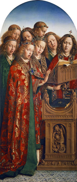 Genter altar, singing angel a Jan van Eyck
