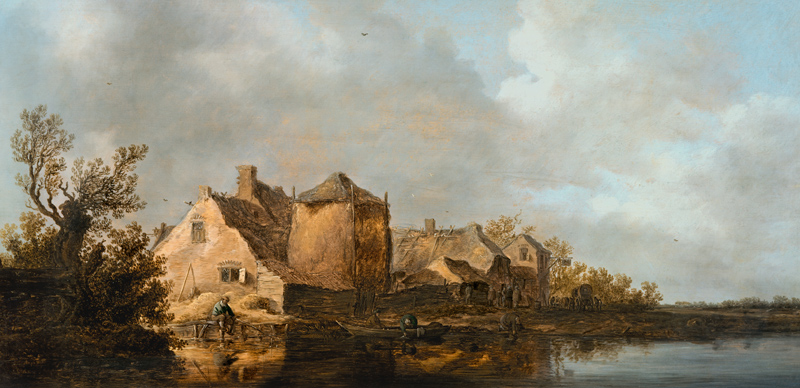 River Scene with an Inn a Jan van Goyen