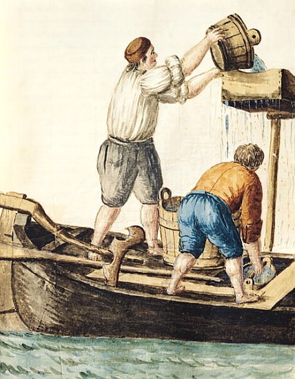 Boatmen Pouring Fresh Water into the Pipelines a Jan van Grevenbroeck