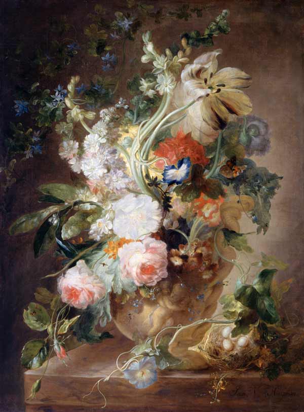 Blumenstrauss in einer Vase a Jan van Huysum