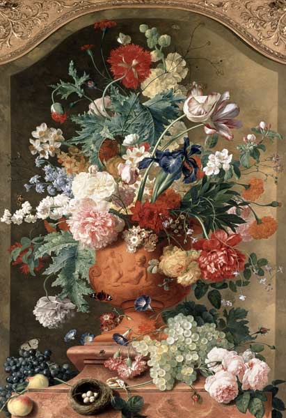 Flowers in a Terracotta Vase a Jan van Huysum