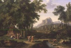 Arcadian Landscape with a Bust of Flora