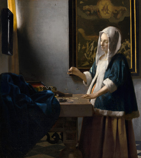Woman with a Balance a Johannes Vermeer 