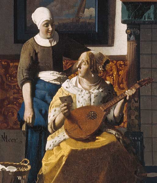 The love letter cut out from a Johannes Vermeer 