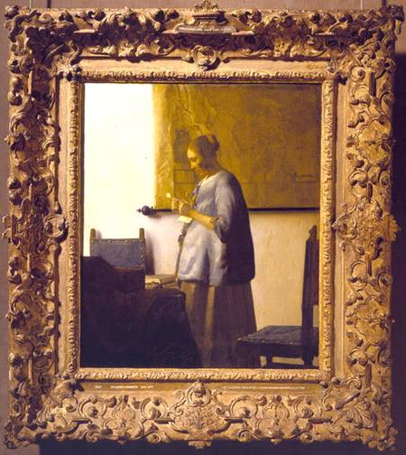 Woman Reading a Letter a Johannes Vermeer 