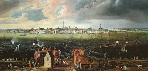 View of Antwerp from the River Schelde a Jan Wildens